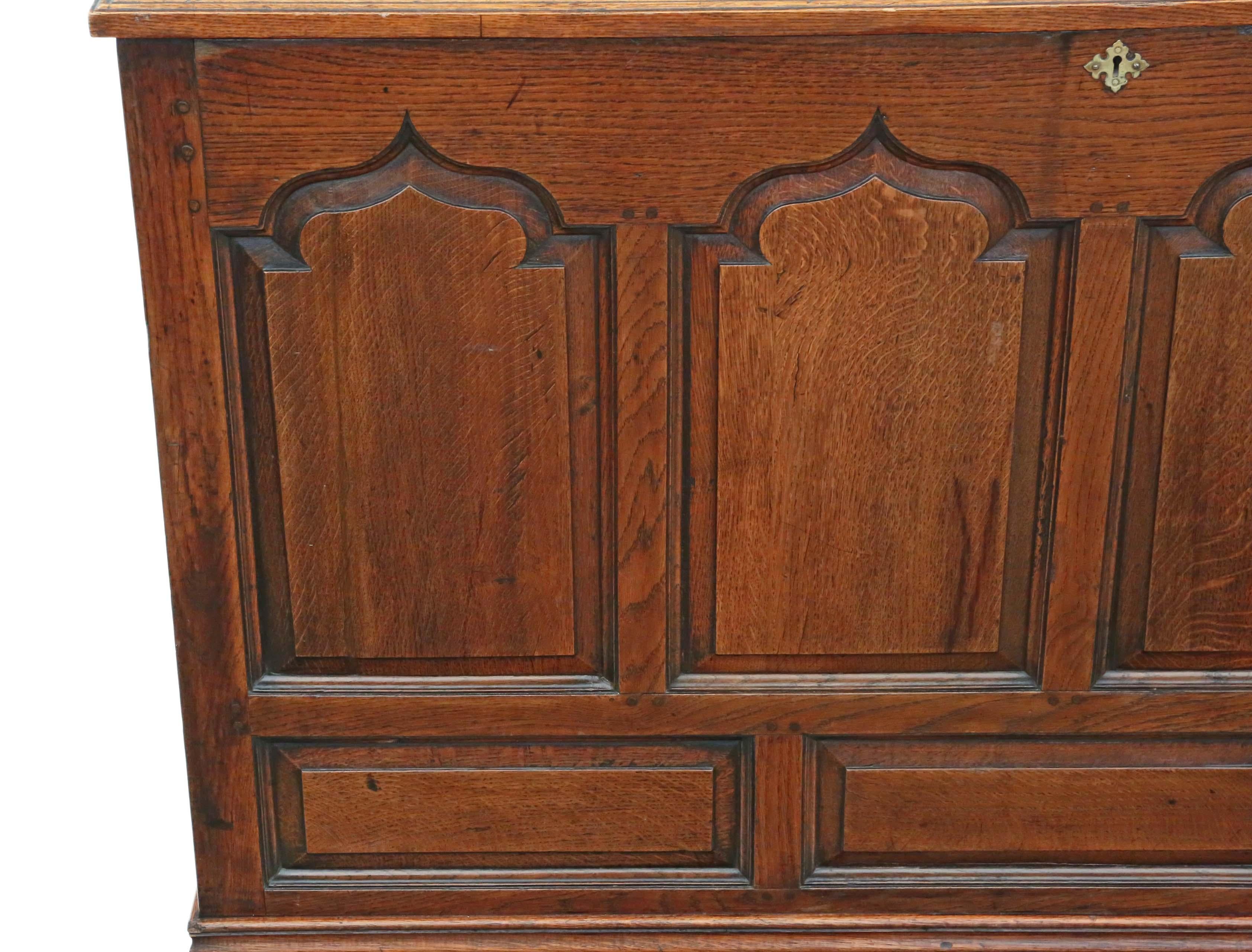 Georgian Oak Coffer or Mule Chest 19th Century 4