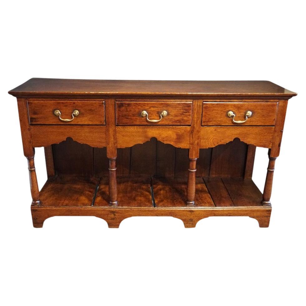 Georgian oak dresser base For Sale