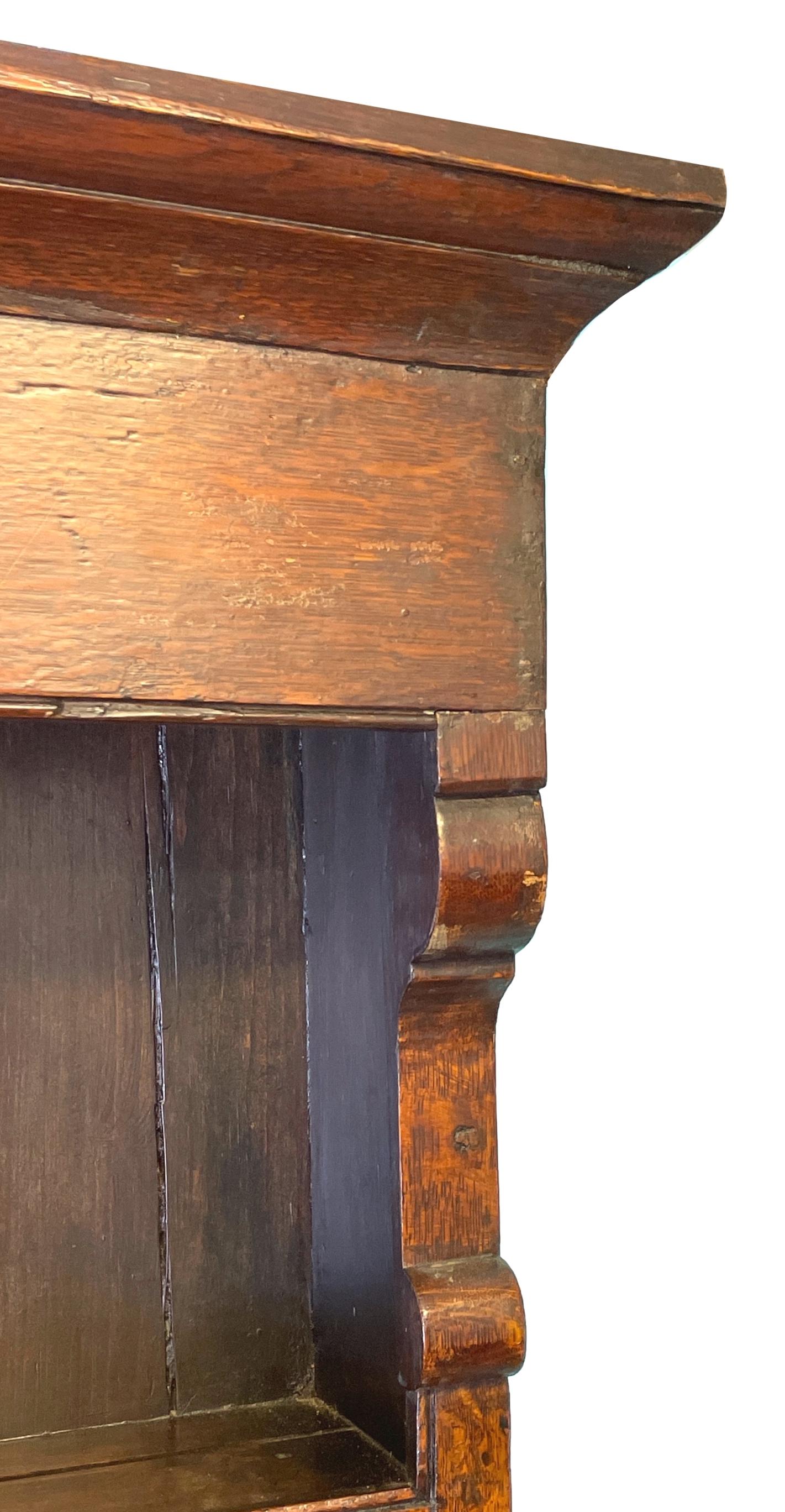 19th Century Georgian Oak Dresser with Rack For Sale