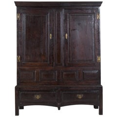 Georgian Oak Livery Cupboard 18th Century Antique Storage