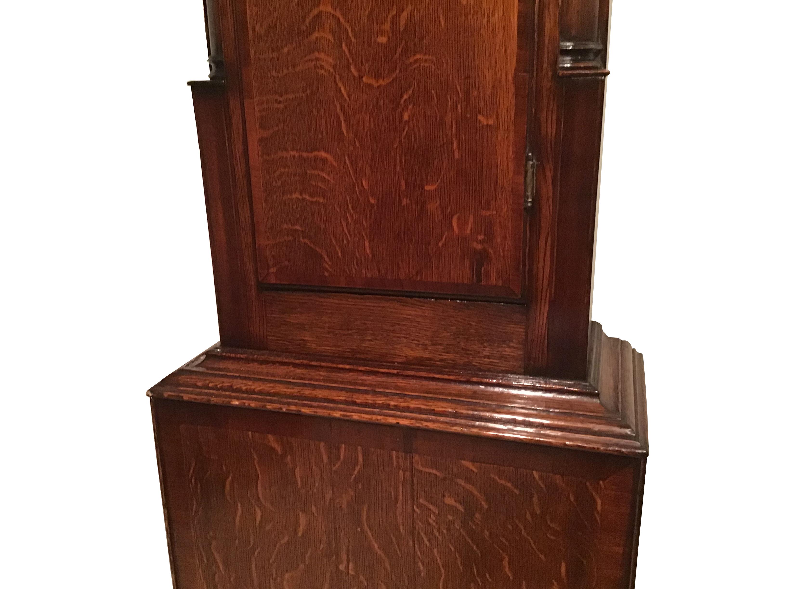 Georgian Oak Longcase Clock In Good Condition For Sale In Hook, GB