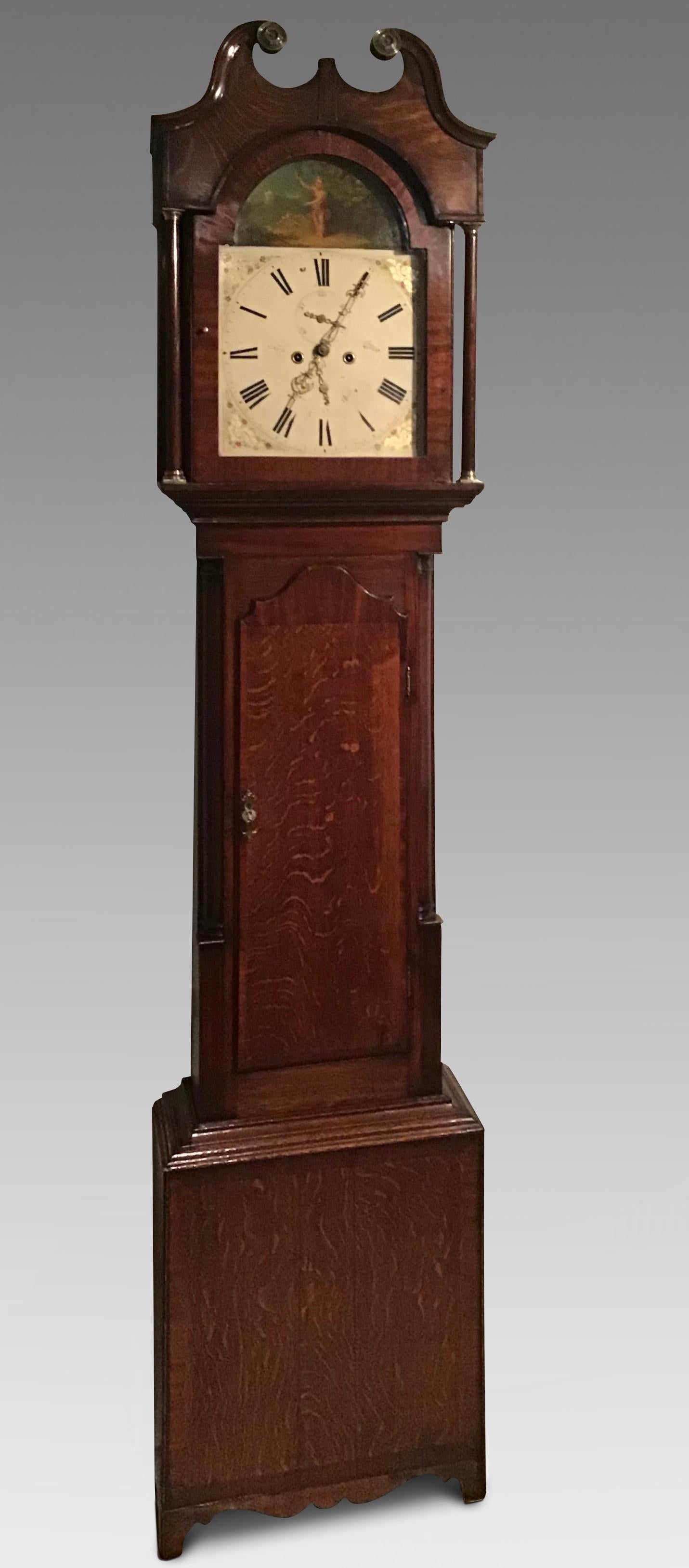 Georgian Oak Longcase Clock For Sale 1