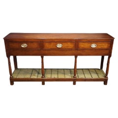Georgian oak pot board dresser base