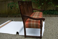 Georgianische Eichenbank aus Eiche, um 1780