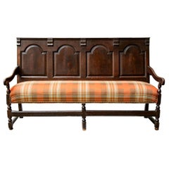Banco georgiano Settle de roble, hacia 1780