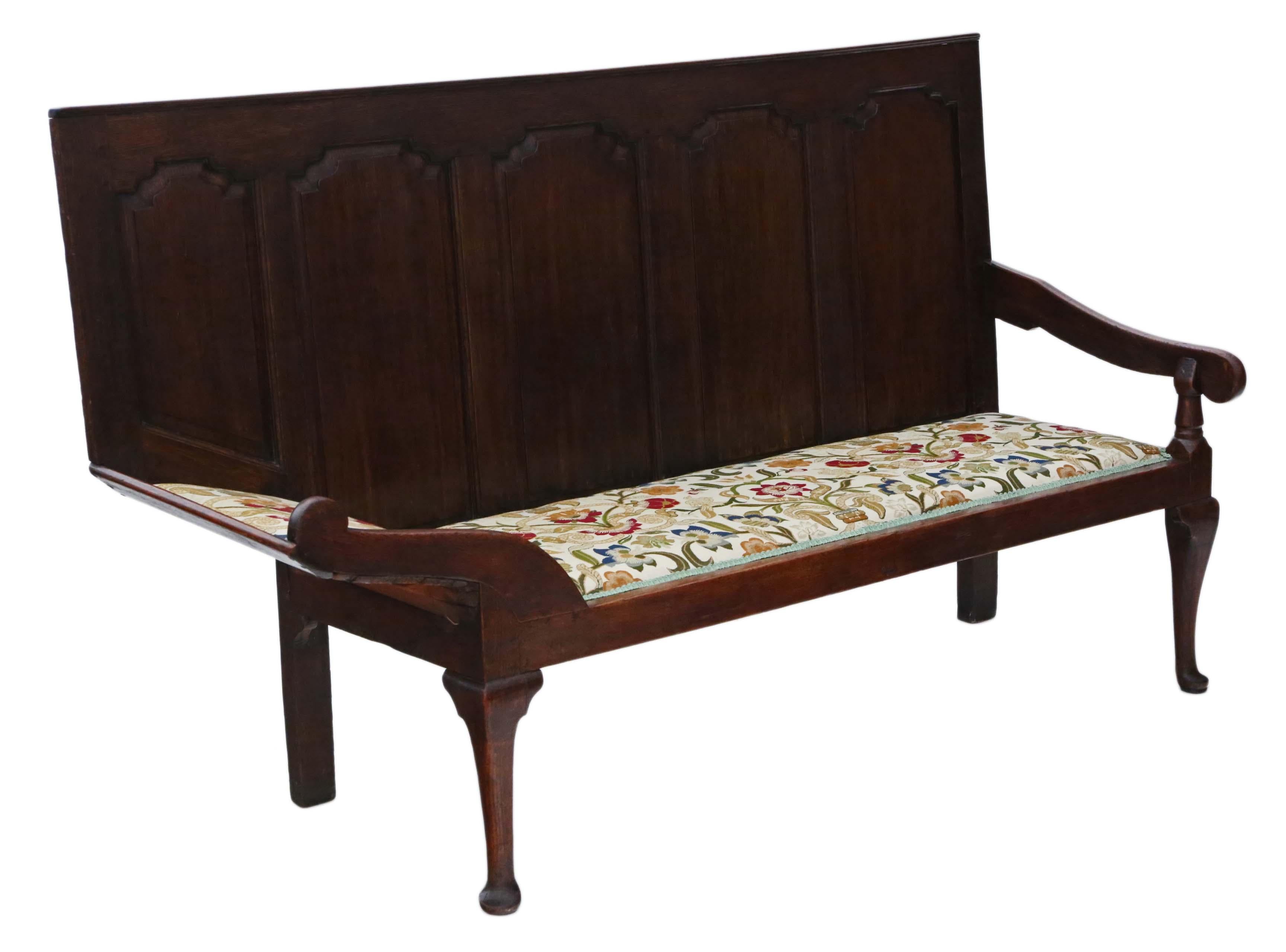Georgian Oak Settle Bench Daybed In Good Condition In Wisbech, Cambridgeshire