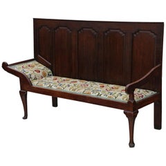 Antique Georgian Oak Settle Bench Daybed