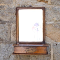 Georgian Oak Small Wall Mirror with Box, Composed of 18th and 19th Century Parts