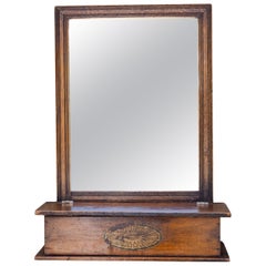 Georgian Oak Small Wall Mirror with Box, Composed of 18th and 19th Century Parts