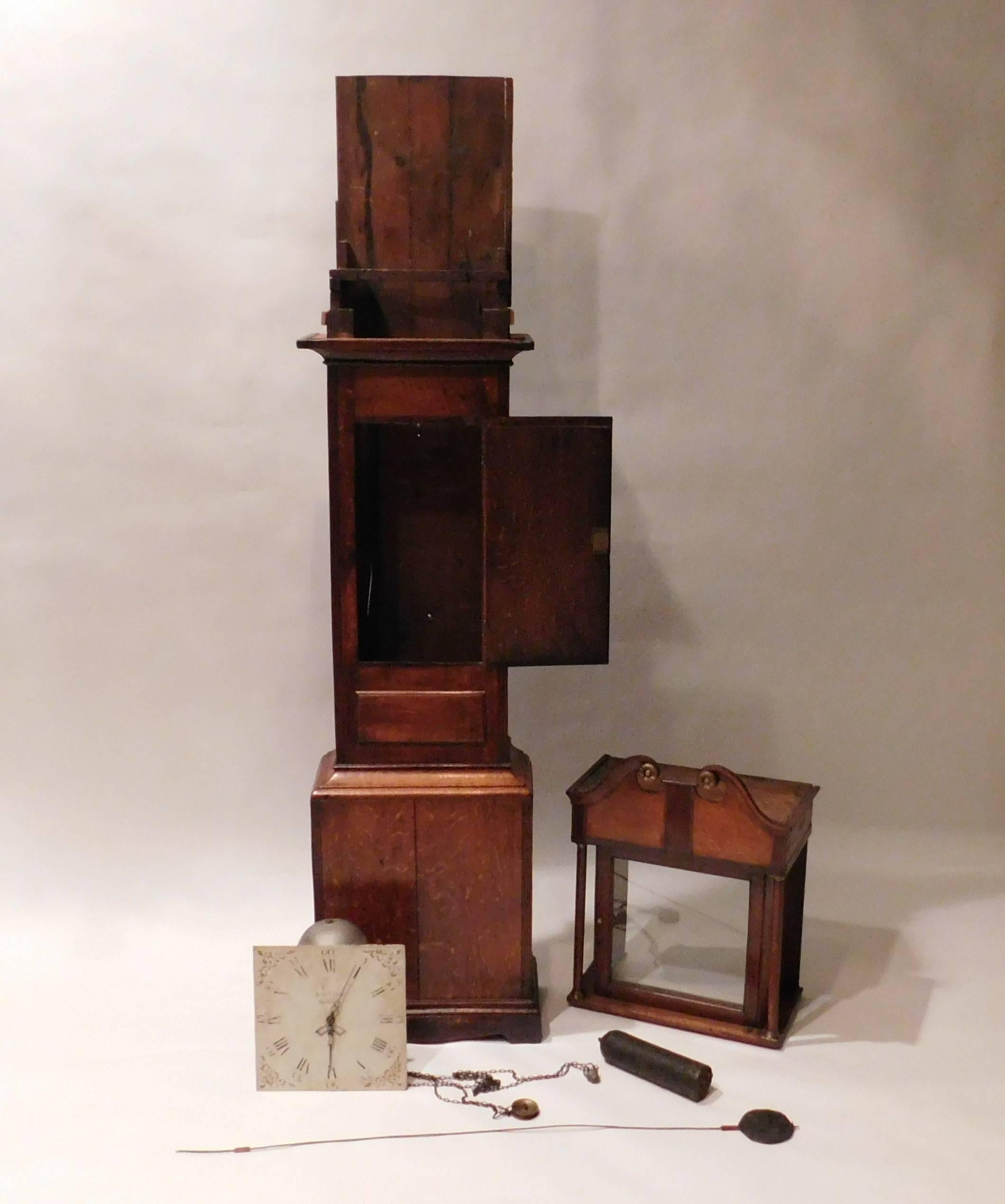 19th Century Georgian Oak Tall Case Clock by Isaac Court of Henley, England, circa 1800 For Sale