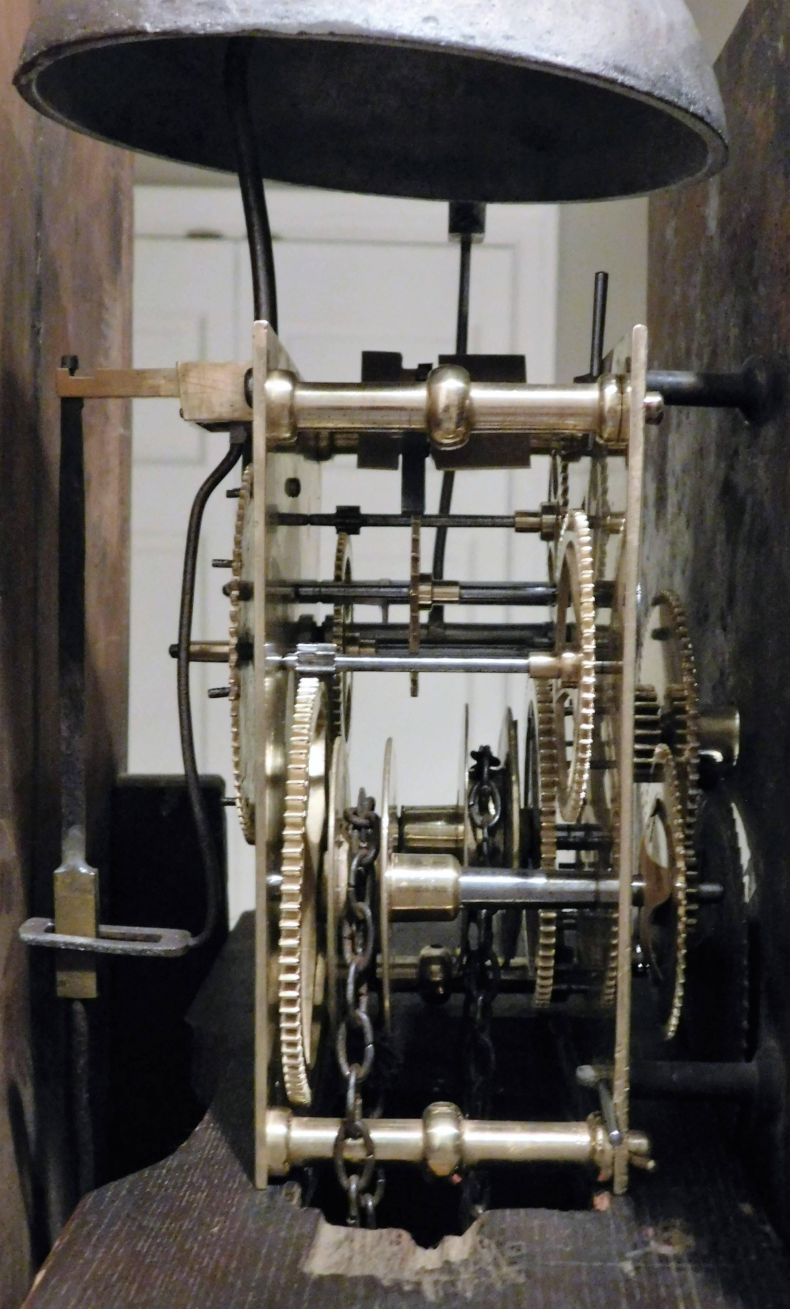 Georgian Oak Tall Case Clock by Isaac Court of Henley, England, circa 1800 For Sale 3