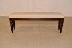 Georgian Oak Upholstered Bench