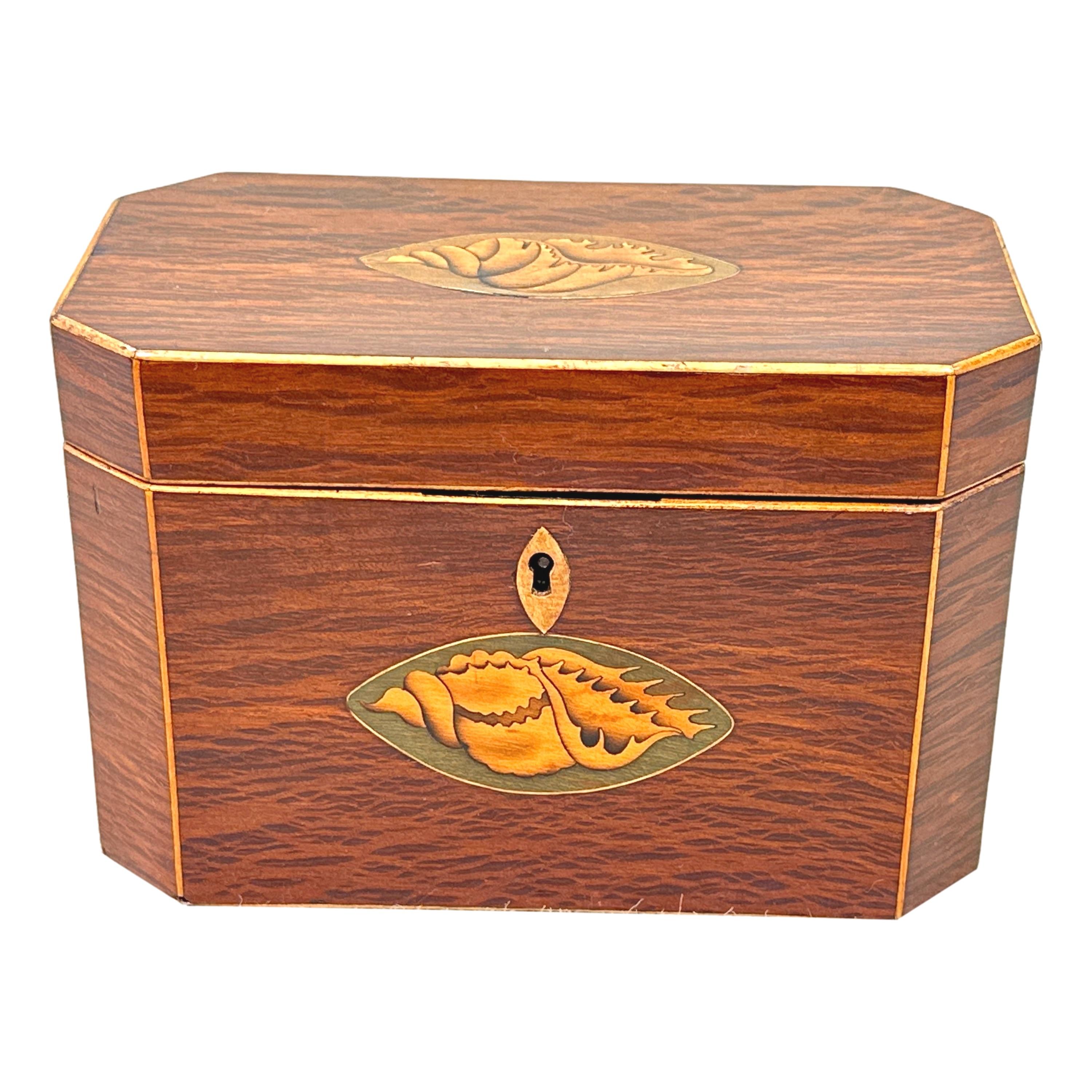 Boîte à thé géorgienne octogonale en bois de grège en vente 3