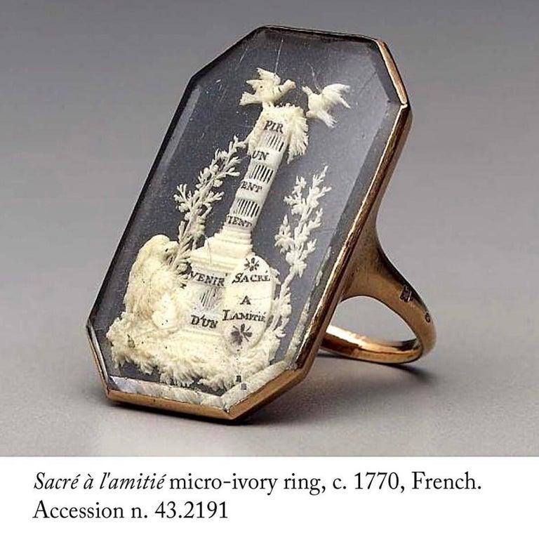 Georgian Octagonal Shaped Mourning Ring With Child & Angel 1790's 2