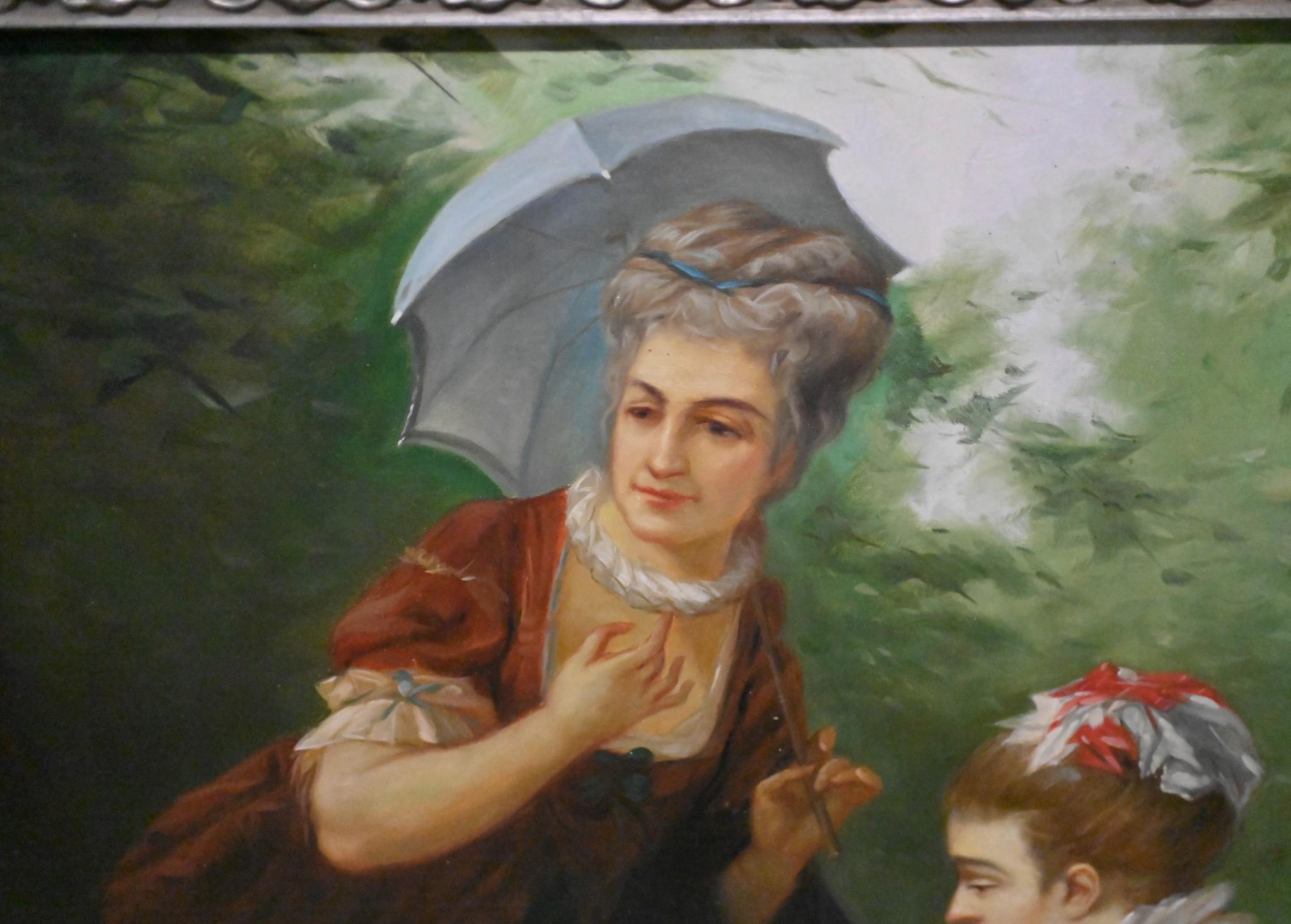 Georgian Oil Painting Lady Card Game Portrait Pre Raphaelite For Sale 3