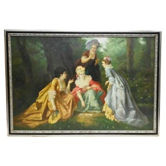 Georgian Oil Painting Lady Card Game Portrait Pre Raphaelite