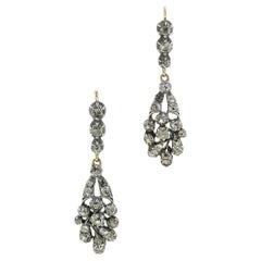 Georgian Old Cut Diamond Drop Earrings