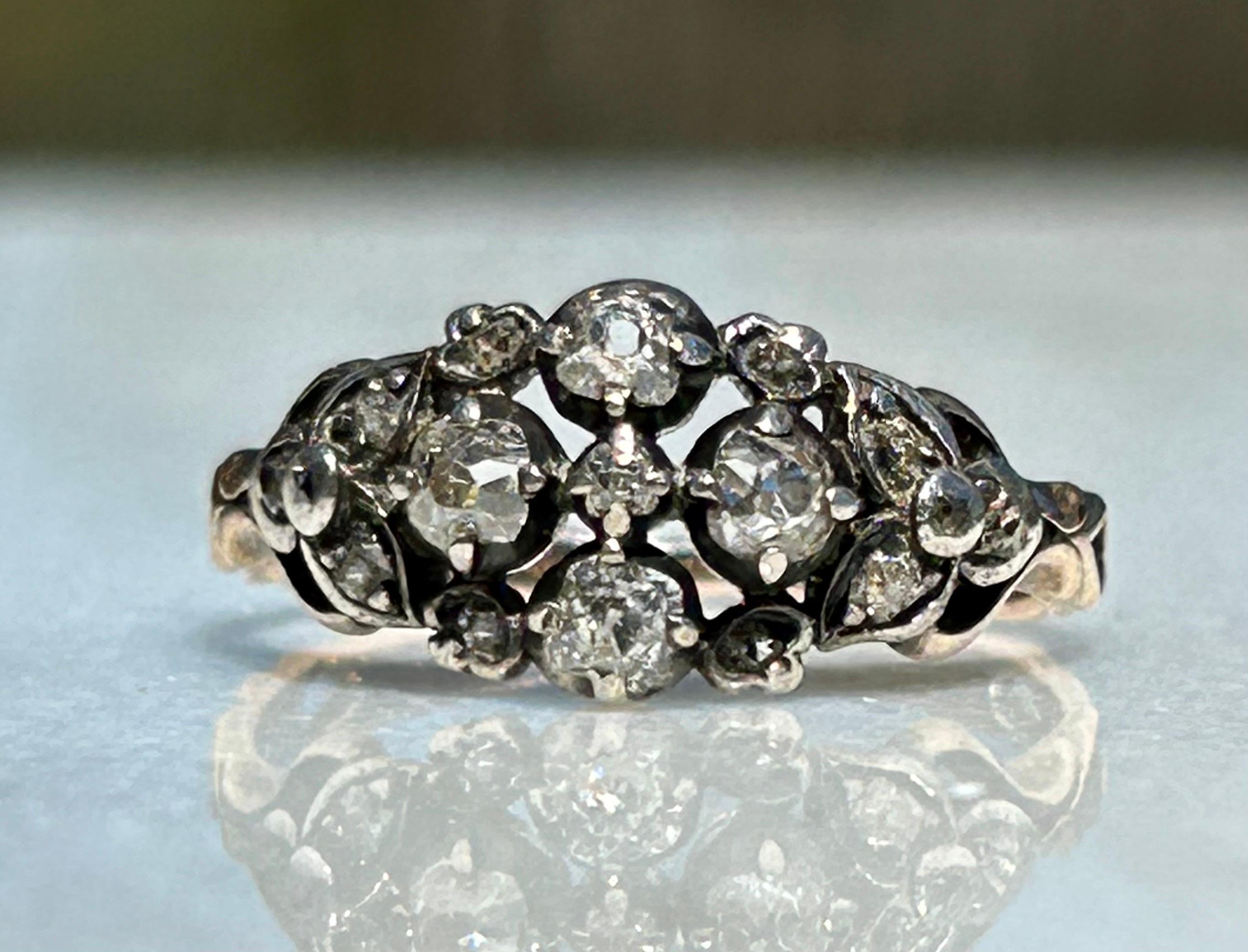 Georgischer Diamant mit altem Minenschliff und 14k Gold Ring 3