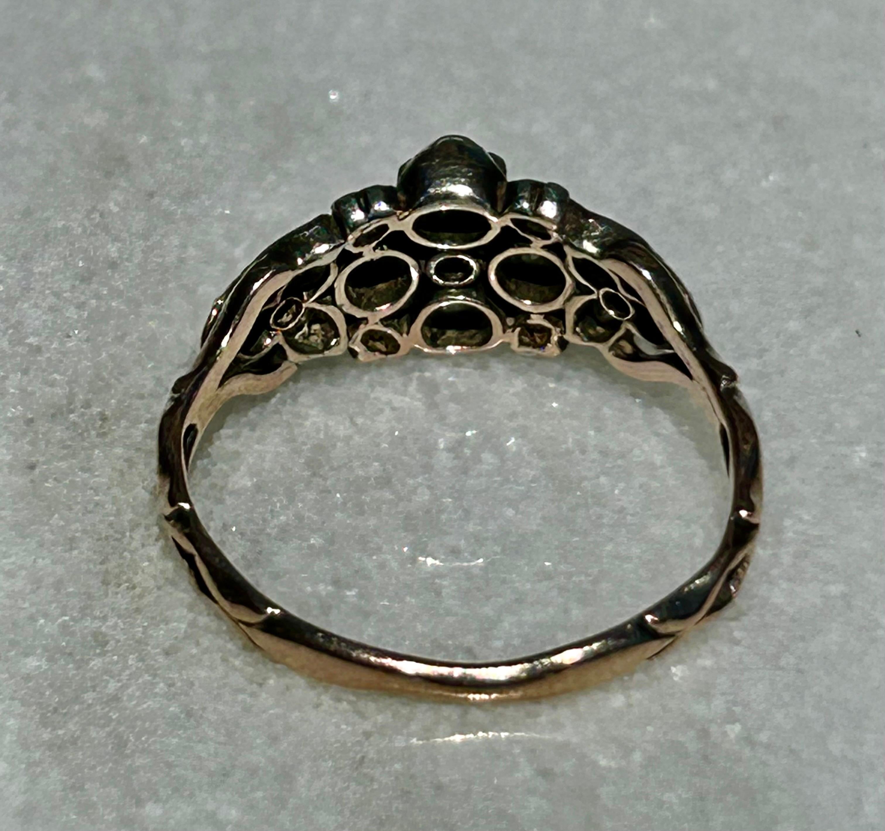 Georgischer Diamant mit altem Minenschliff und 14k Gold Ring im Zustand „Hervorragend“ in Joelton, TN