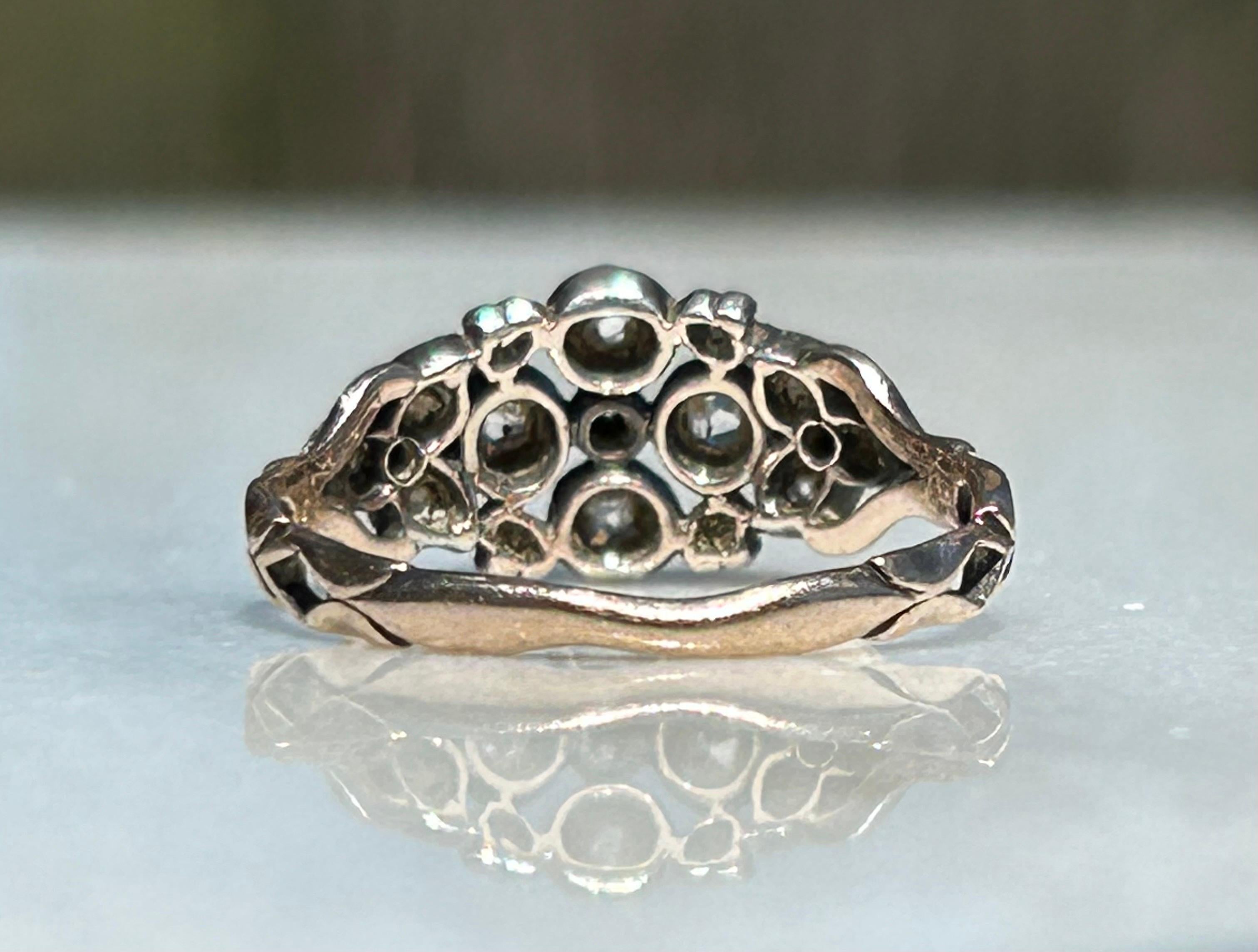 Georgischer Diamant mit altem Minenschliff und 14k Gold Ring Damen