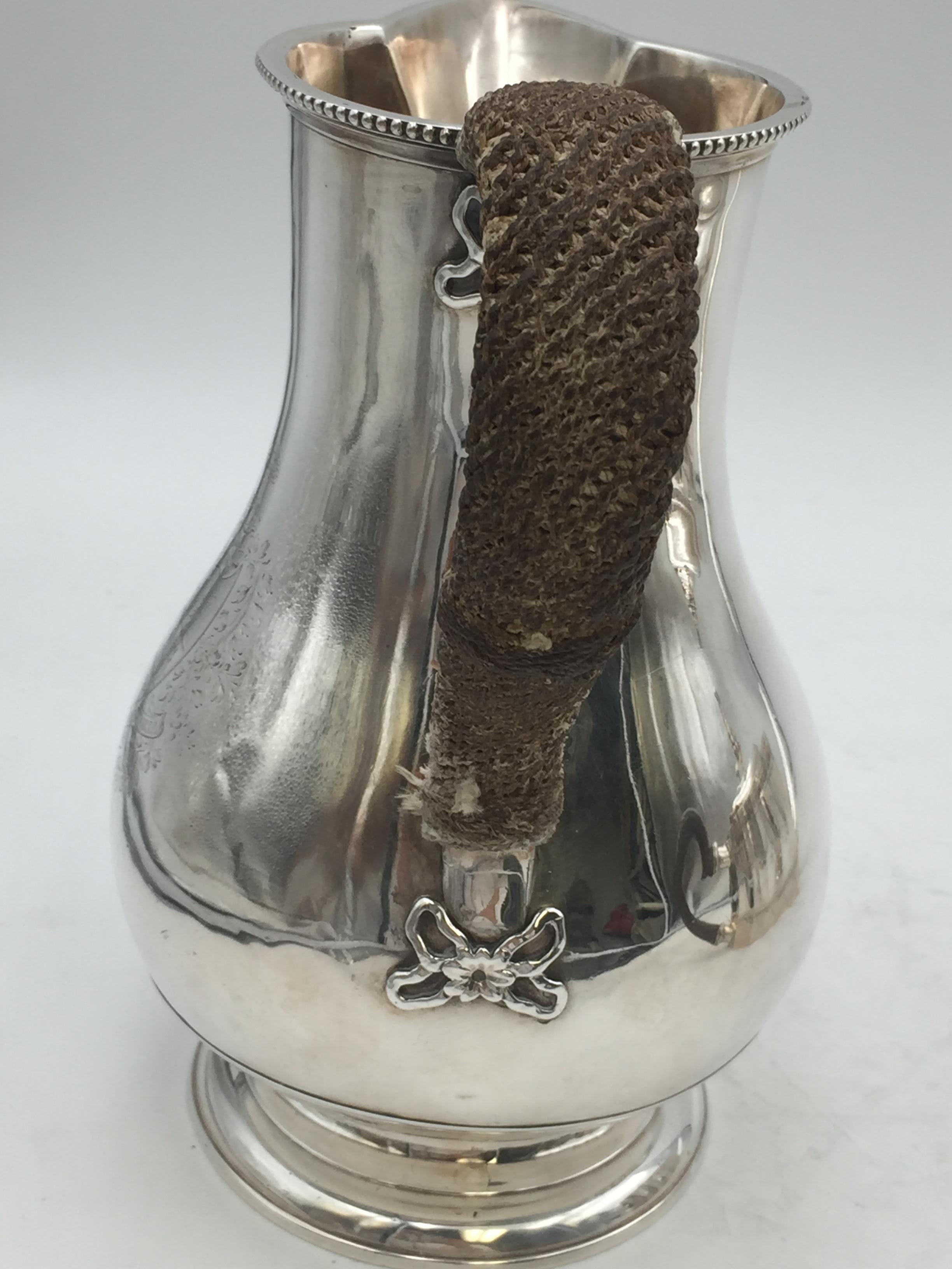 Georgian or Scottish Sterling Silver Beer Pitcher, 18th or 19th Century In Good Condition For Sale In New York, NY