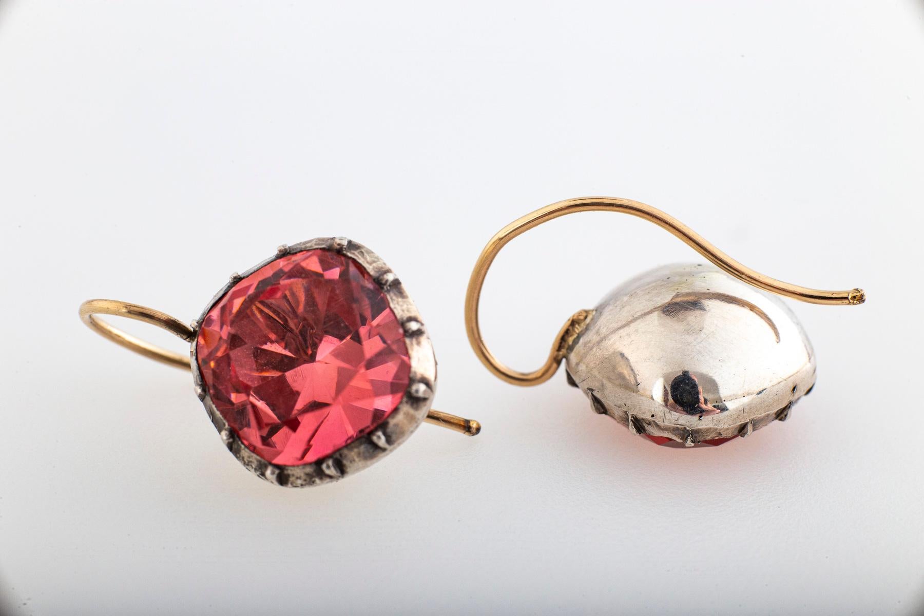 George III Georgian Orange Paste Drop Earrings c.1820