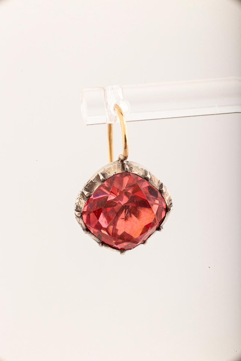 Women's or Men's Georgian Orange Paste Drop Earrings c.1820