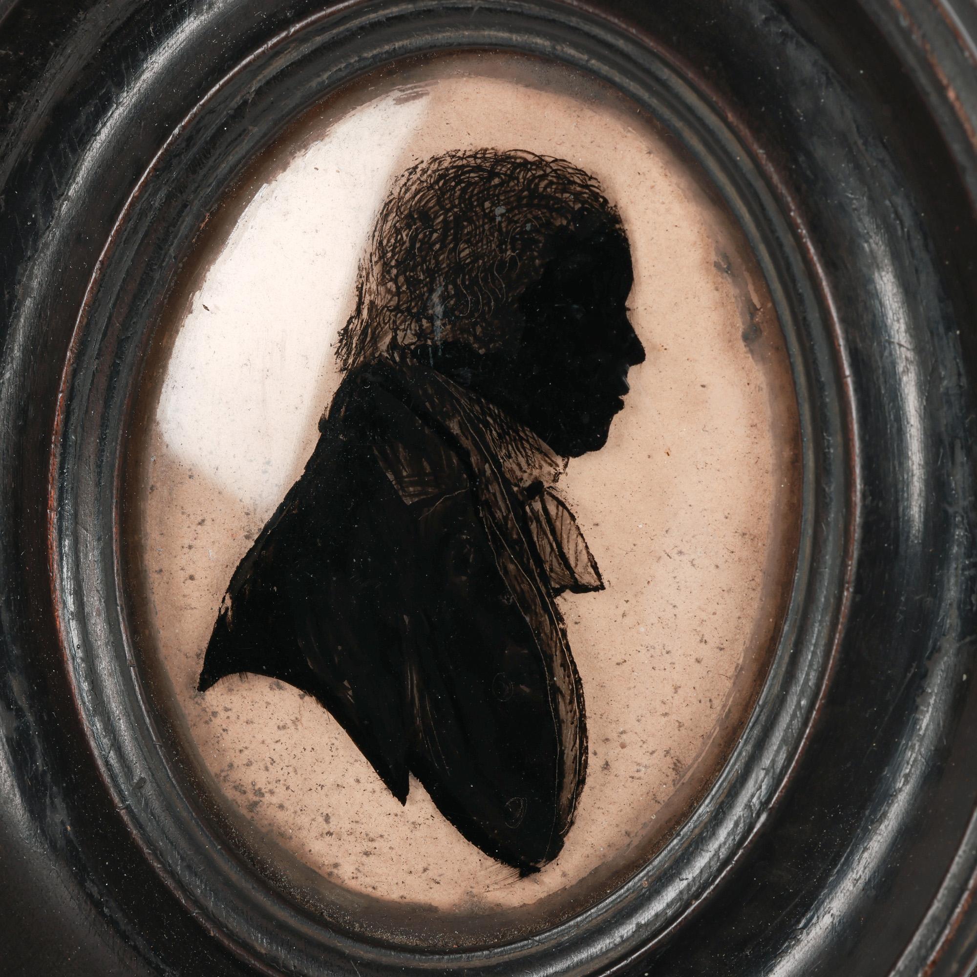Georgianisches Original gerahmt Silhouette Porträt eines Gentleman im Angebot 4