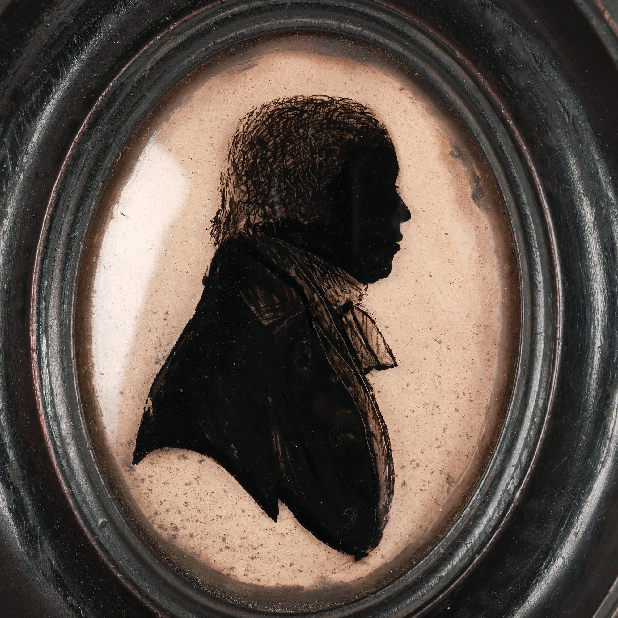 Georgianisches Original gerahmt Silhouette Porträt eines Gentleman (18. Jahrhundert und früher) im Angebot