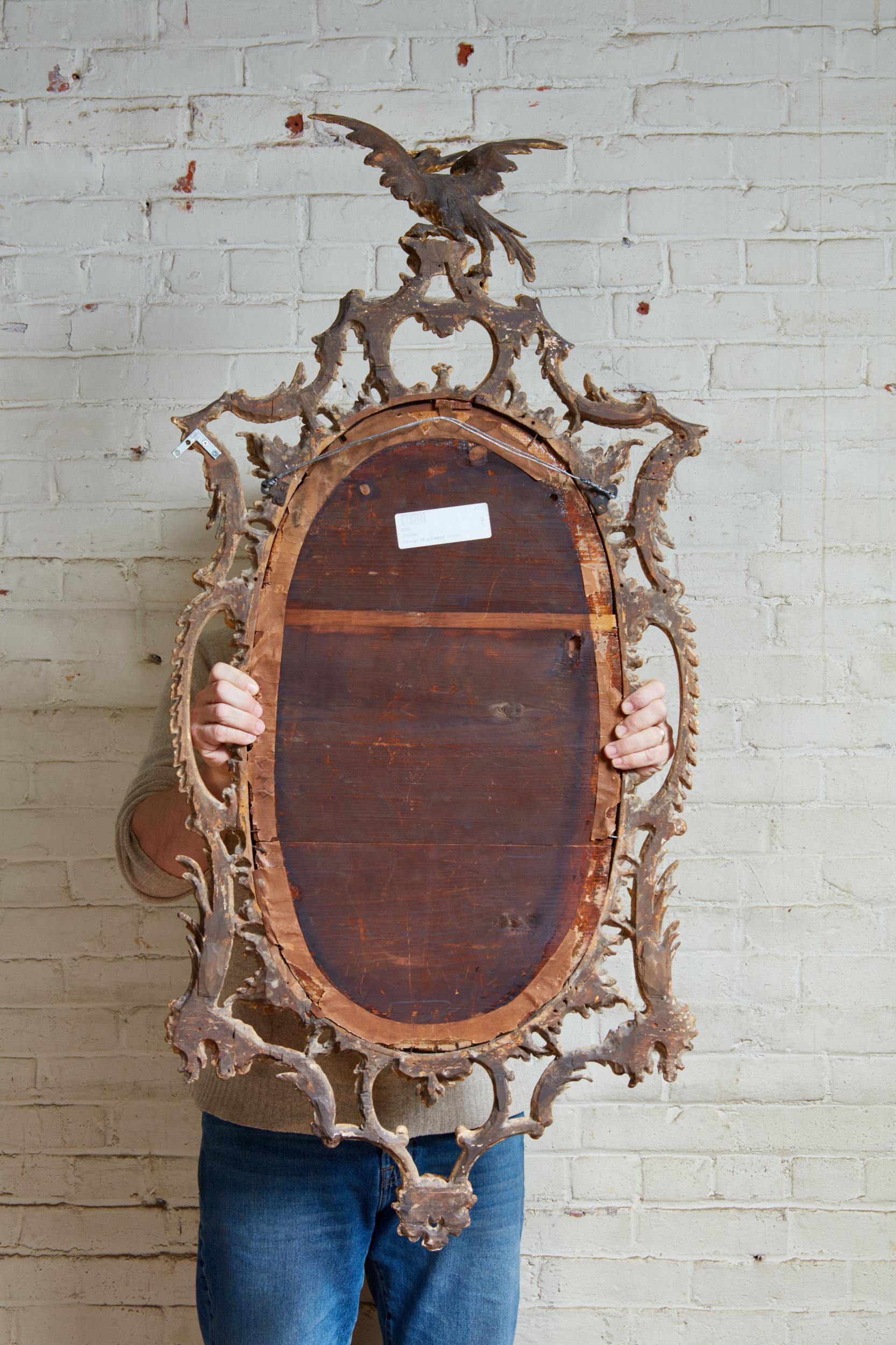 Giltwood Georgian Oval Rococo Mirror