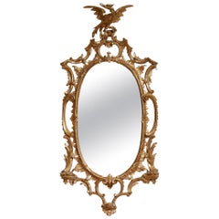 Antique Georgian Oval Rococo Mirror