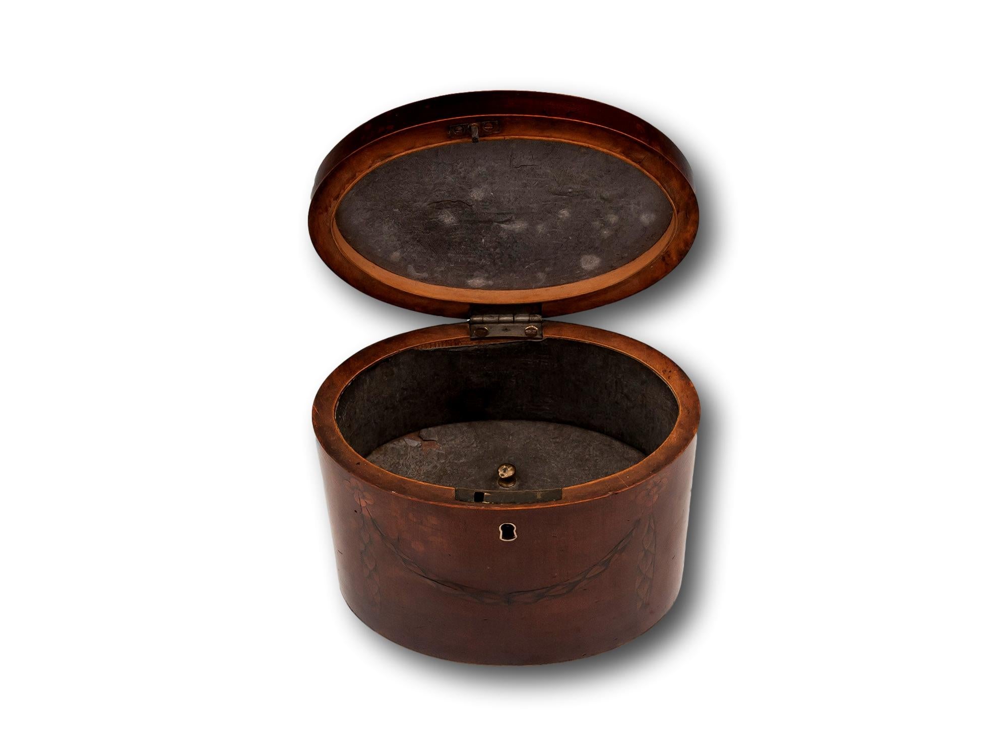 Hand-Carved Georgian Oval Tea Caddy For Sale