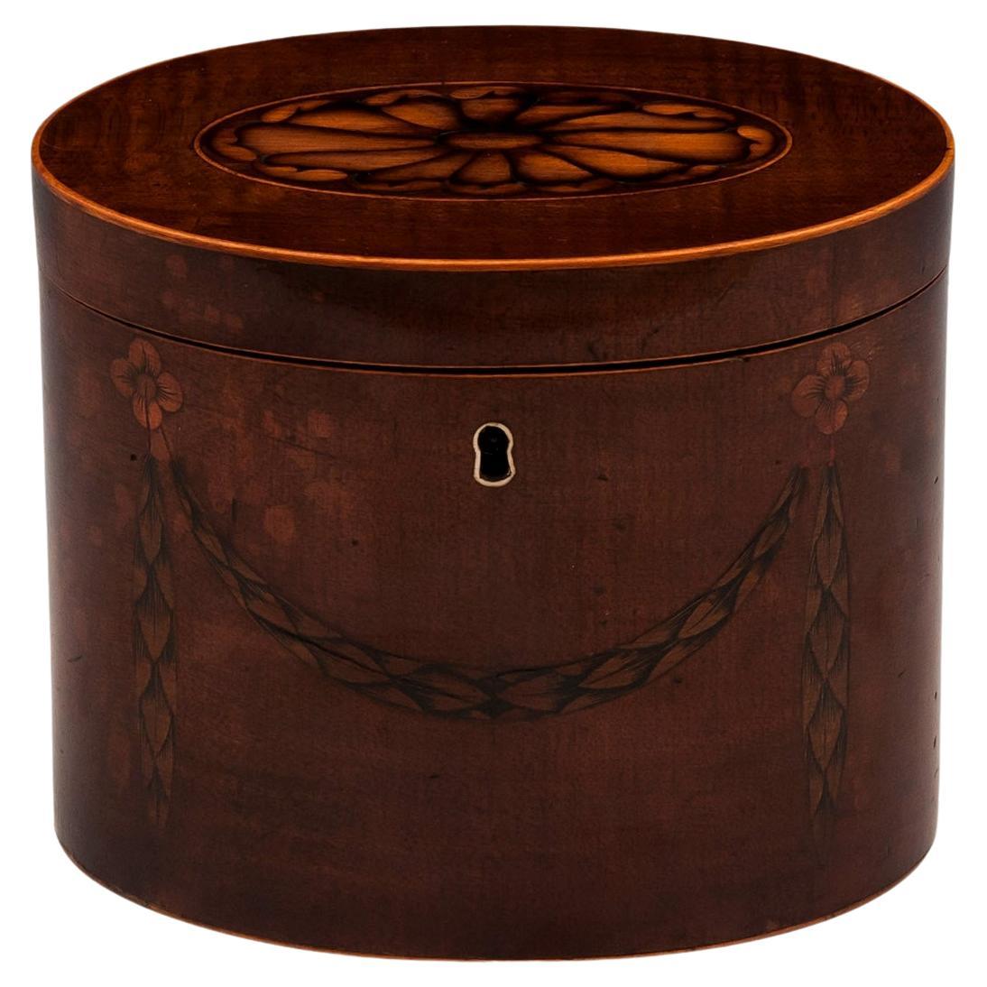 Caja de té ovalada georgiana