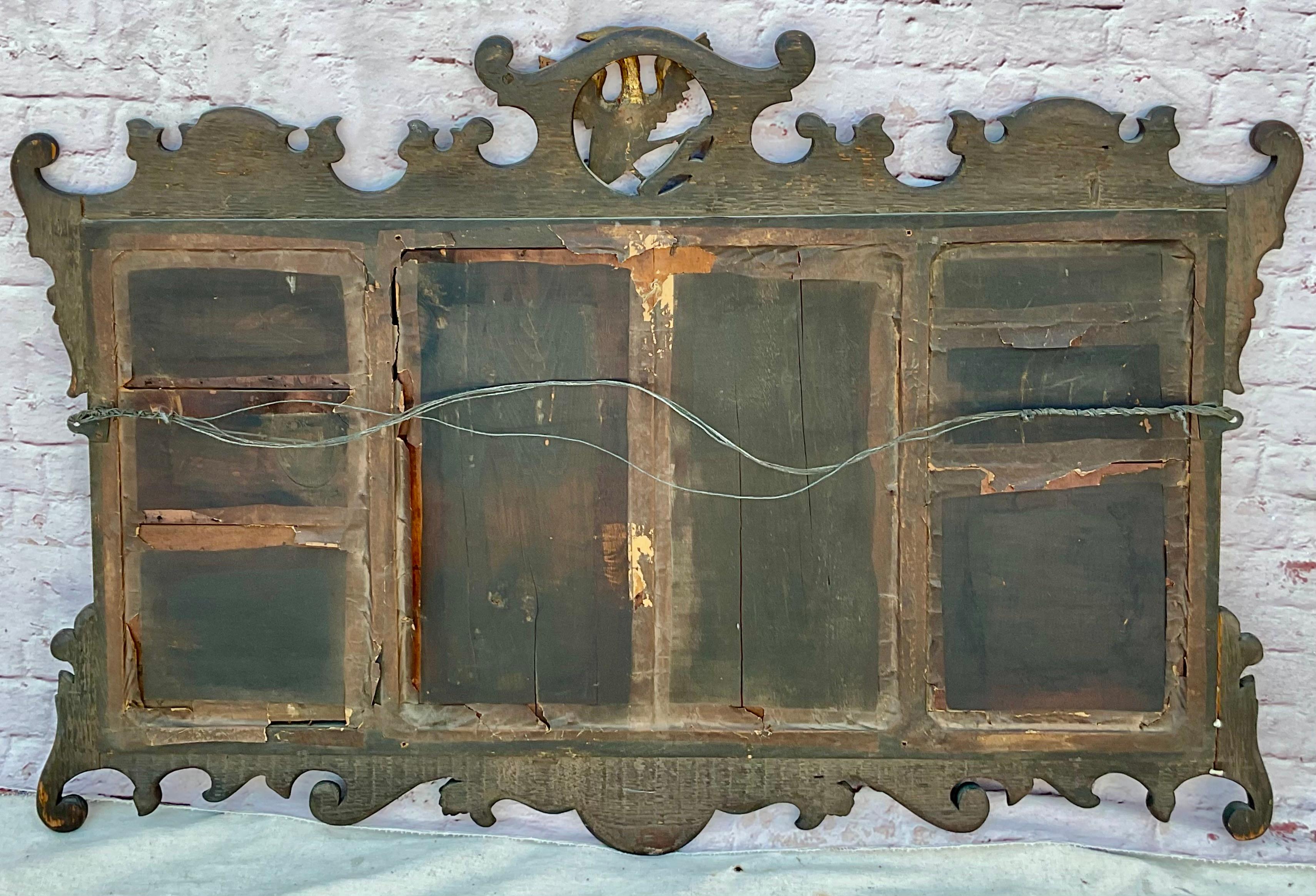 Miroir à trumeau géorgien en noyer et parchemin doré en vente 1