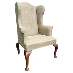 Used Georgian Overscaled Elm Cabriole Leg Wing Chair