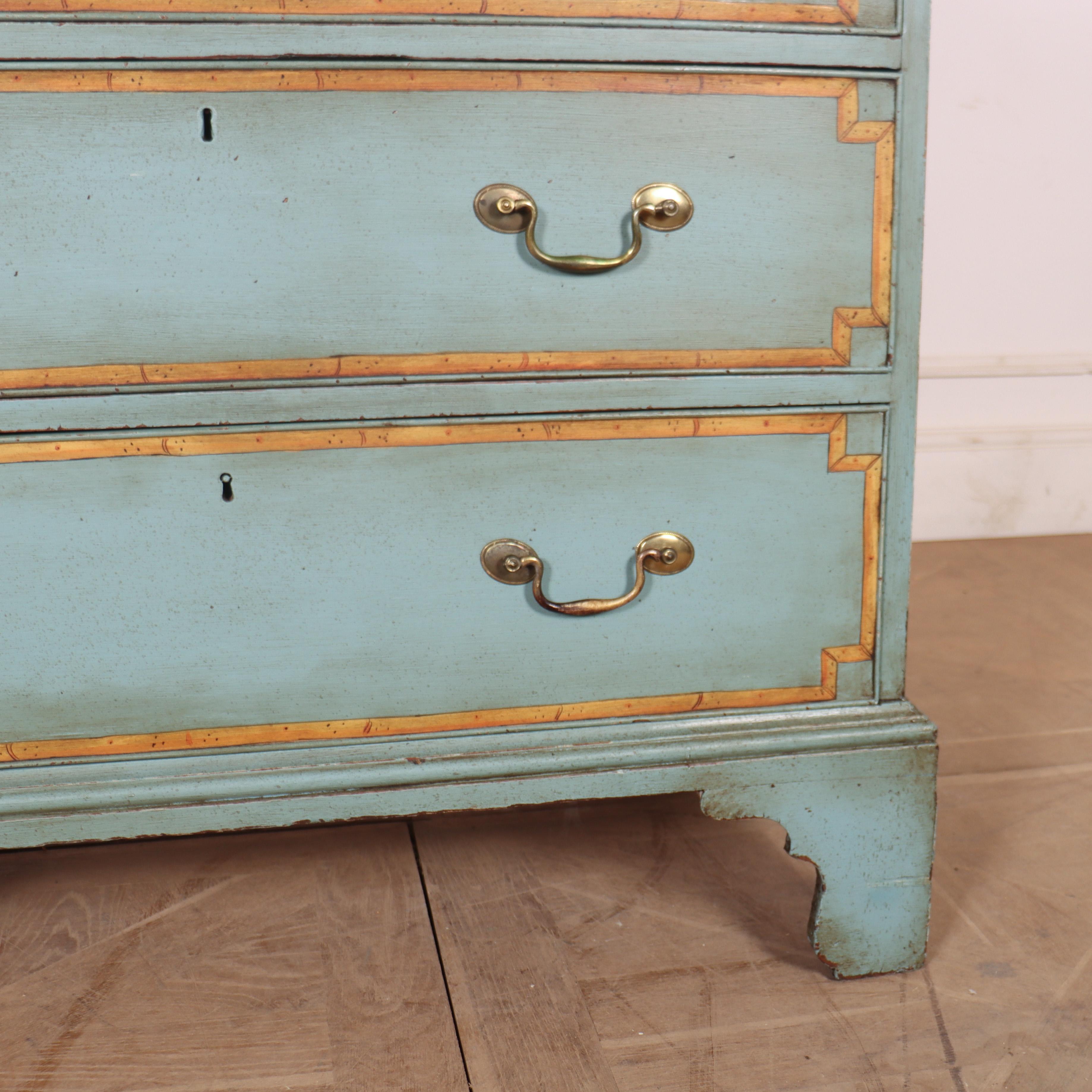 Hand-Painted Georgian Painted Chest of Drawers For Sale