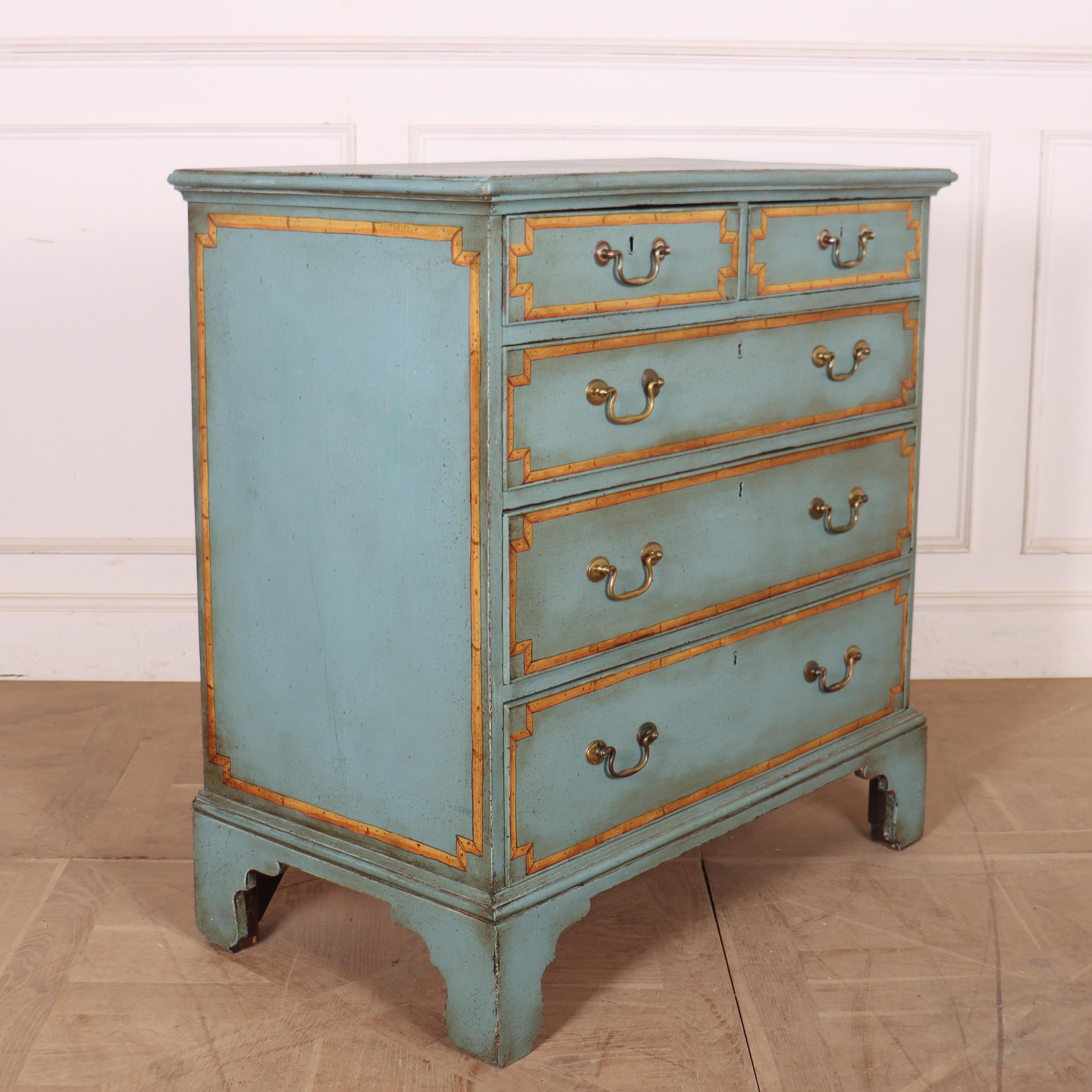 Oak Georgian Painted Chest of Drawers For Sale