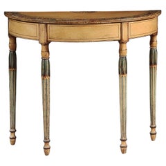 Georgian Painted Demi-Lune Pier Table Likely by Seddon, Sons and Sons and Shackl