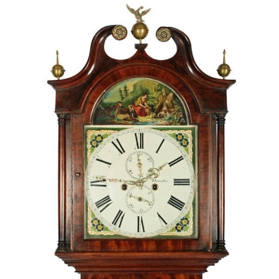 European Georgian Painted Dial Grandfather Clock, 19th Century