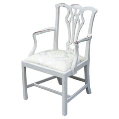Georgian Painted Mahogany Elbow Chair Carver (Chippendale Dining Desk Armchair)