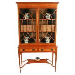 Used Georgian Painted Satinwood Cabinet, 19th Century