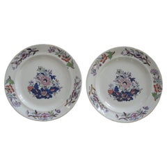 Antique Georgian PAIR Davenport Dinner Plates Ironstone Pattern 659, Circa 1815