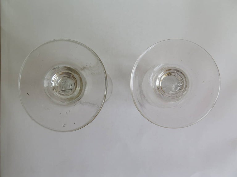 PAIR of Engraved Wine or Ale Drinking Glasses Hand Blown