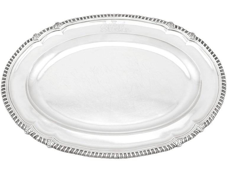 Pair of Sterling Silver Meat Platters For Sale at 1stDibs