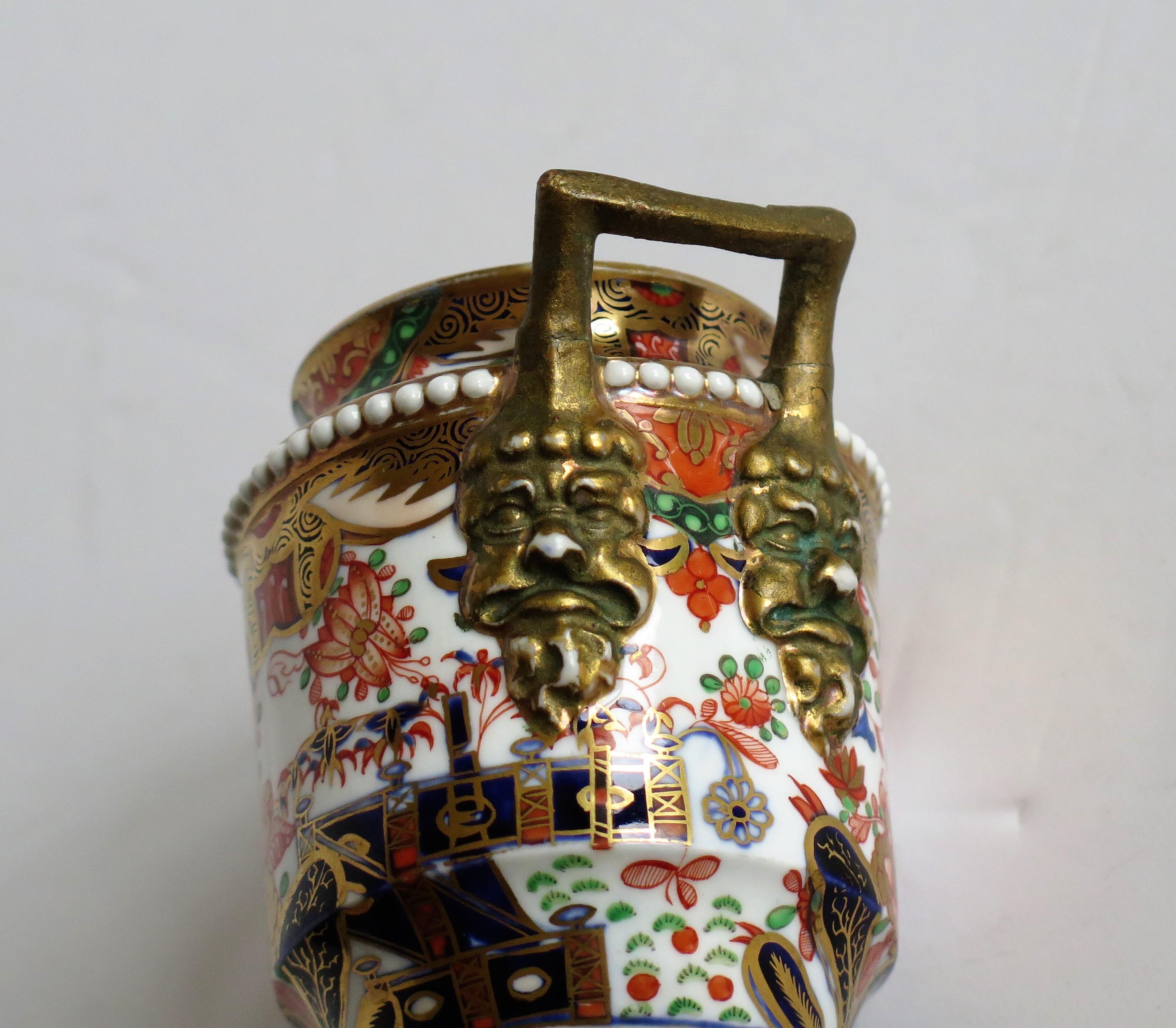 Georgian Small Spode Vases Hand Painted Candlelight Pattern 967 circa 1815, Pair 8