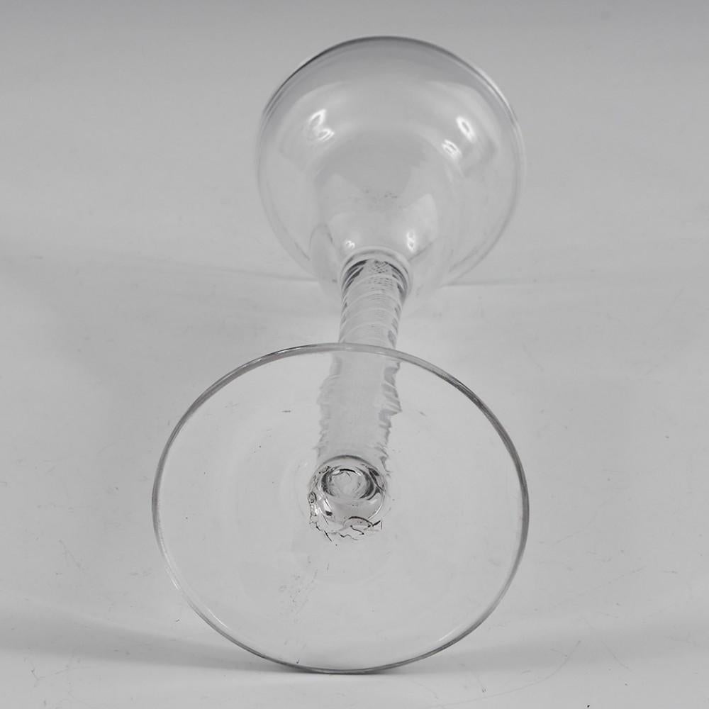 Georgian Pan Topped Double Series Opaque Twist Wine Glass, c1760 For Sale 1