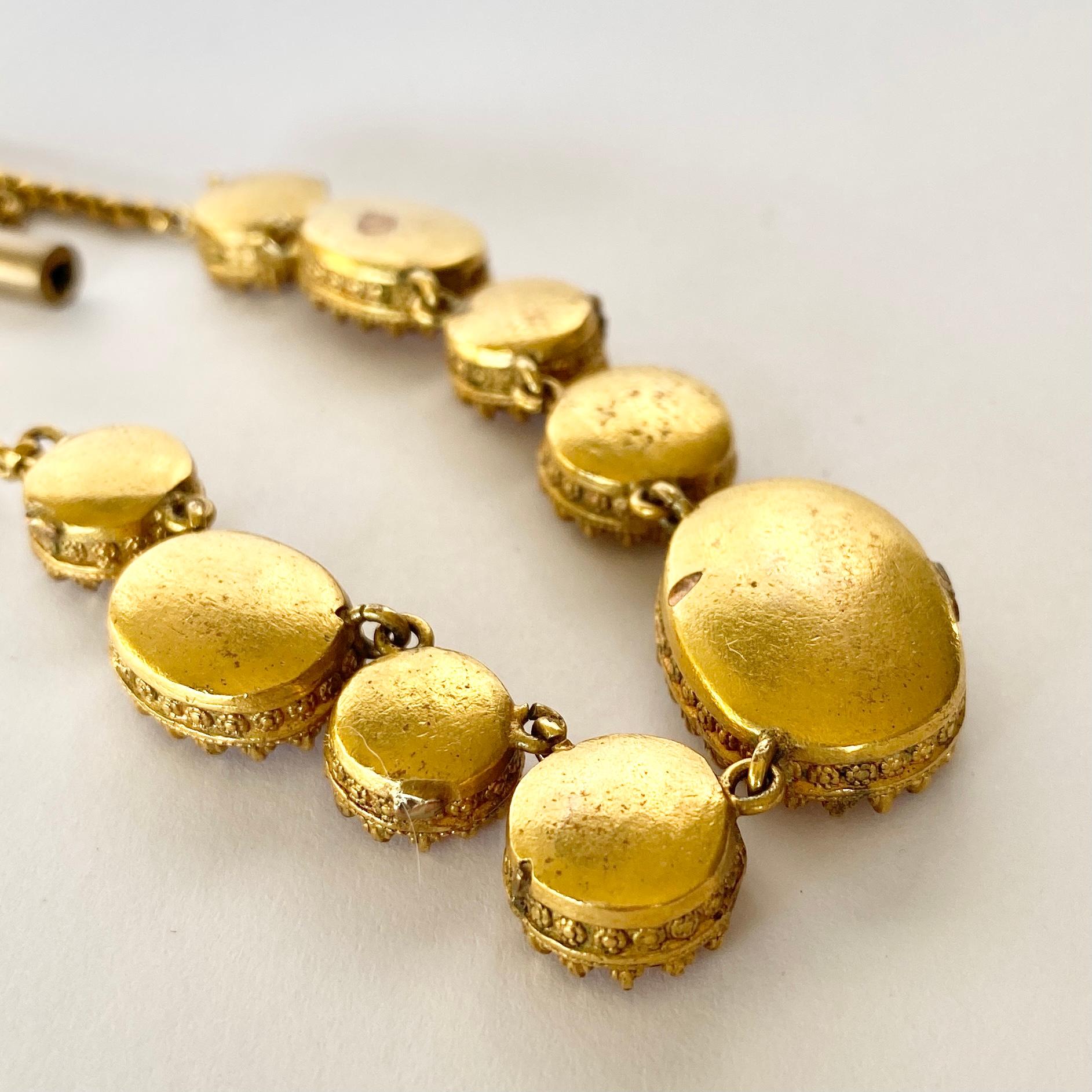 Georgian Paste and Gold Filled Necklace In Good Condition For Sale In Chipping Campden, GB