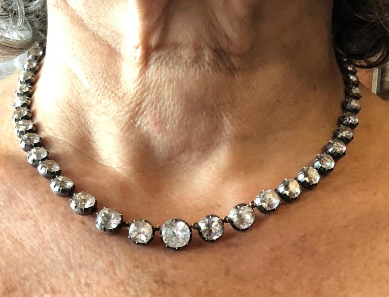 Paste and Silver Riviere For Sale at 1stdibs