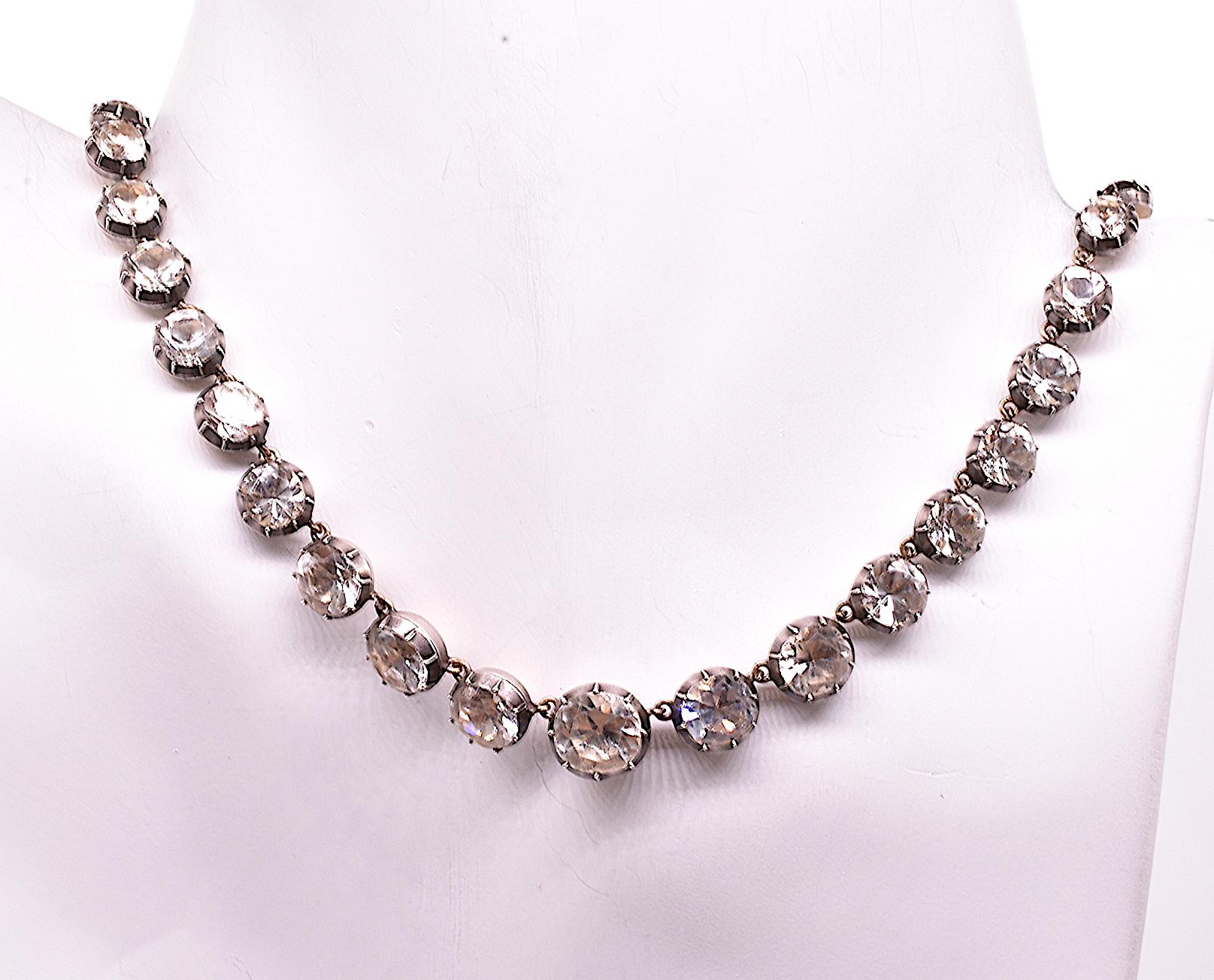 Georgian Paste and Silver Riviere Necklace, 16.5