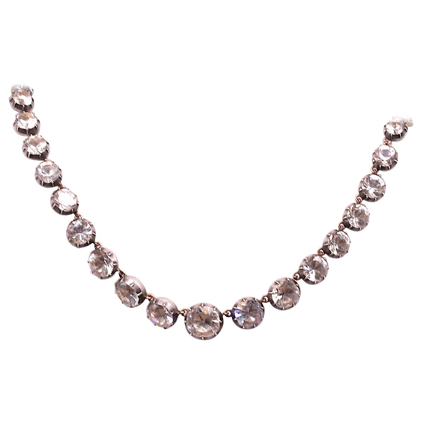 Georgian Paste and Silver Riviere Necklace, 16.5"